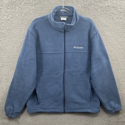 Columbia Jacket Mens Large Blue Fleece Granite Mountain Full Zip Coat Outdoors