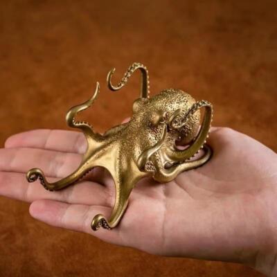 USA Metal Octopus Animal Statue Small Sculpture Tabletop Figurine Decor Gifts