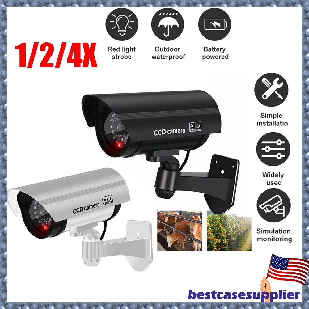 Dummy Fake Security Camera CCTV Home Surveillance LED Flashing Imitation IP54