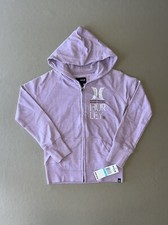 Girls 5 Toddler Hurley Girls Purple Hooded Zippered Sweatshirt, New With Tags 