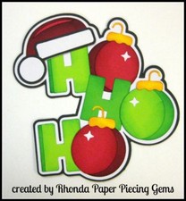 CHRISTMAS HO HO HO title paper piecing Premade Scrapbook Pages album by Rhonda