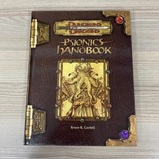 PSIONICS HANDBOOK DUNGEONS & DRAGONS RPG WTC11835 D&D SUPPLEMENT HARDBACK 2001