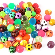 50 Pieces Colorful Bouncy Balls Bulk, Mixed Pattern Bouncy Balls for Kids Par...