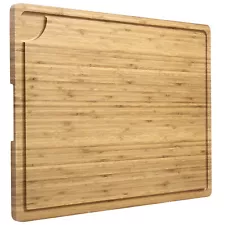 24"x18" Large Bamboo Cutting Board Chopping Board with Handles and Juice Grooves