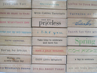Hero Arts GEFÜHLE SPRÜCHE GRÜSSE TEXT Holz Stempel Karten basteln