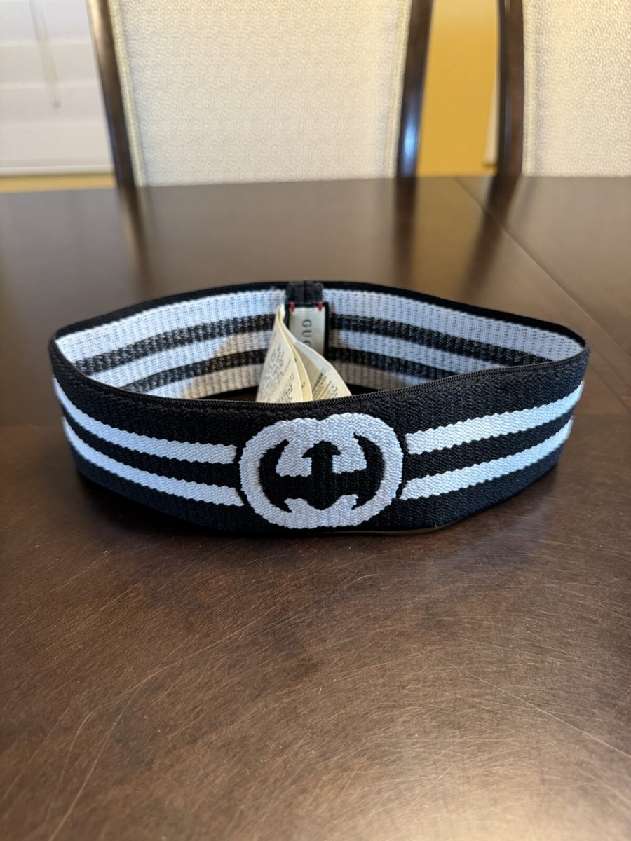 New Authentic Gucci GG Logo Headband Black White Size M | eBay New Authentic Gucci GG Logo Headband Black White Size M | eBay