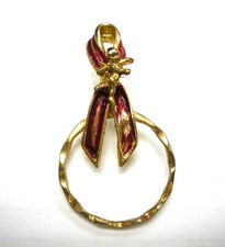 Dark Pink Cancer Ribbon Gold Spec Pin Detti Originals