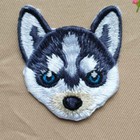 2 Baby Siberian Husky Alaskan Malamute Puppy Dog Iron On Embroidered Patches Diy