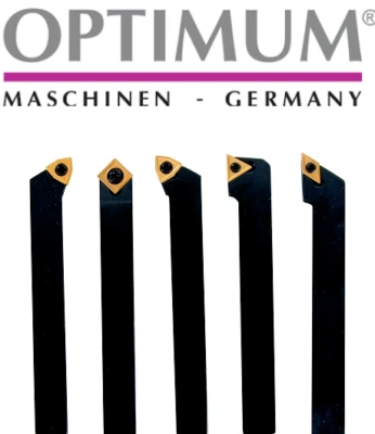 OPTIMUM SET 5 UTENSILI PER TORNITURA TORNIRE INSERTO PLACCHETTA TORNIO 12 X 12 MM