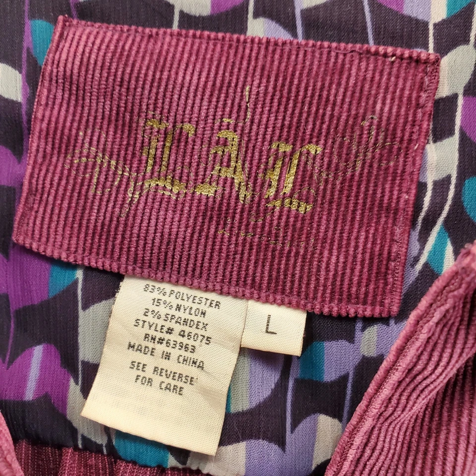 Lamb Blazer Jacket Women Large Corduroy Purple Vintage Y2K Military Buttons - Image 2 of 4