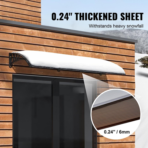 Front Door Canopy Porch Rain Protector Door and Window Awning Canopy 80" X 40" - Picture 5 of 14