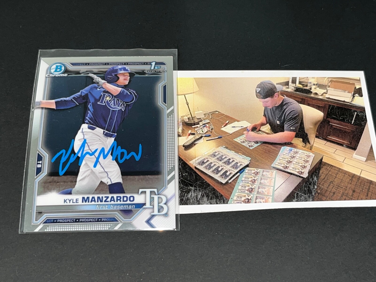 Kyle Manzardo Guardians Auto Signed 2021 1st Bowman Chrome Paint /