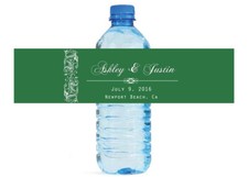 100 Elegant Emerald Wedding Anniversary Engagement Party Water Bottle labels