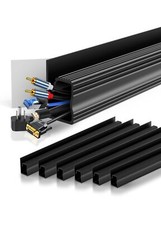 6 Pack Under Desk Cable Management Kit, J Channel Cable Raceway with Double S...