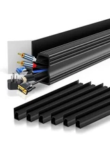 6 Pack Under Desk Cable Management Kit, J Channel Cable Raceway with Double S...