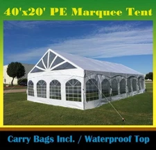 40'x20' PE Marquee - Heavy Duty Large Party Wedding Canopy Tent Gazebo Shelter