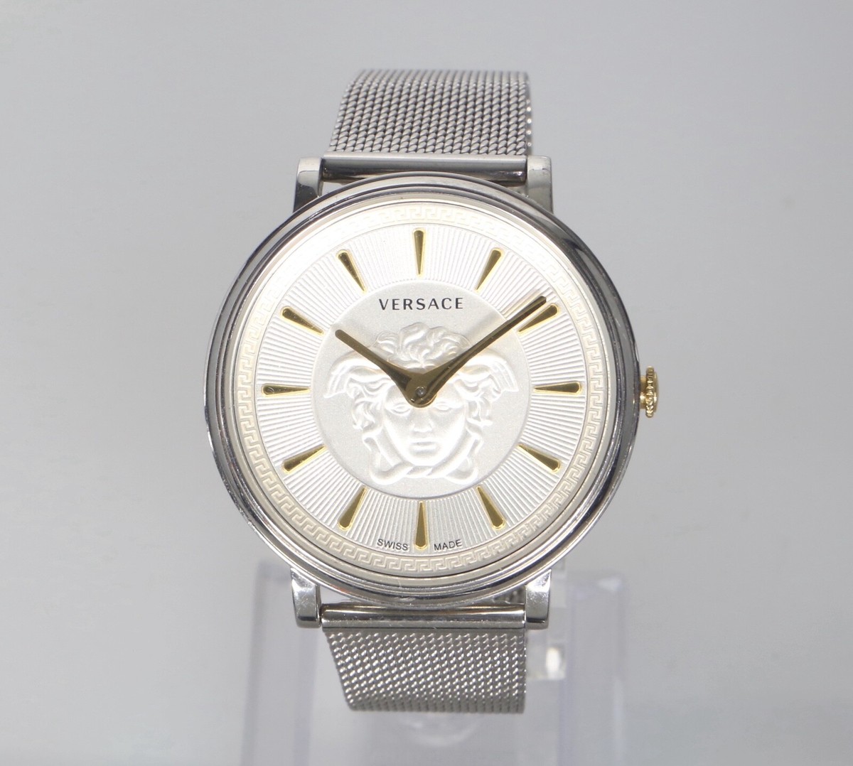 Versace V-Circle VE81 38mm Sapphire Crystal Silver-Tone  display picture 2