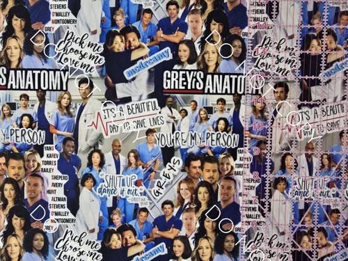 Custom Cotton Woven Fabric Grey's Anatomy Tv Show By The 1/4 Yard 9x56 - Picture 2 of 2