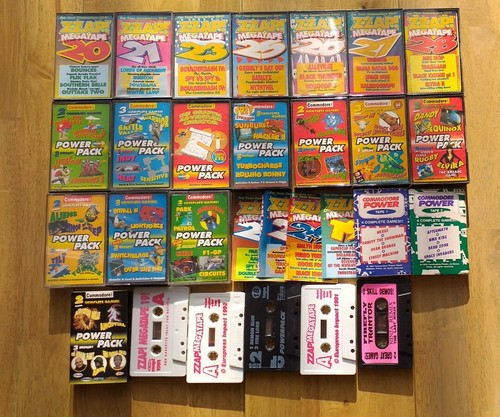 12 Powerpack, 10 ZZAP! & 2 Commodore Power - Commodore 64 Kassetten Konvolut Set