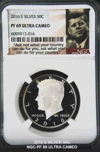 2016 S 50C SILVER Kennedy GEM + Proof NGC PF 69 *5470