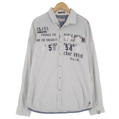 Camp David Mens Shirt Graphic Cotton Button Up Casual Everyday Zu1 Size L