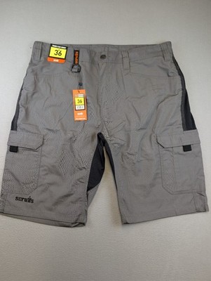 Scruffs Trade Flex Shorts Men 36 Graphite Cargo Workwear BNWT