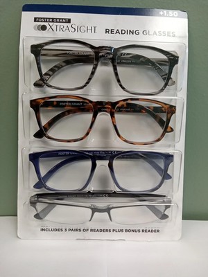 XtraSight by Foster Grant Reading Glasses VRM2009 PH + Pete (4 Pack)
