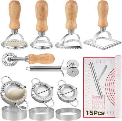 15 Stück Ravioli Dumpling Maker, Ravioli Former,Ravioli Ausstecher, Quadratische