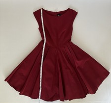 ASOS Red Pleated Sleeveless Short Fit & Flare Dress Boat Neck Size US 4