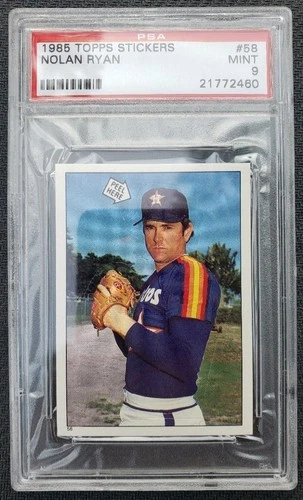 1985 Topps Stickers #58 Nolan Ryan Houston Astros Baseball Card PSA 9 Mint