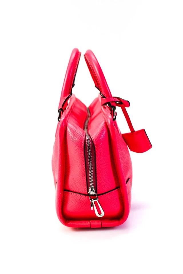 Bolso de Hombro Loewe Mujer Doble Asa Grano Cuero Amazona 28 Rosa Neón Foto 2 de 4