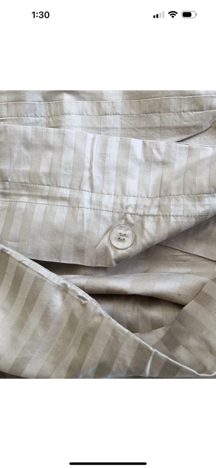 Edredón WAMSUTTA King Damasco Rayas 500 TC 106”x94” 100% ALGODÓN Amarillo Claro Foto 4 de 4