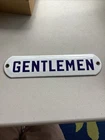 Antique Enamel Porcelain Advertising Vintage Gentlemen Bathroom  Sign Antique
