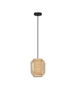 Nova Luce Pendelleuchte Asma Rattan Schwarz HöHenverstellbar Dimmbar E27 12W