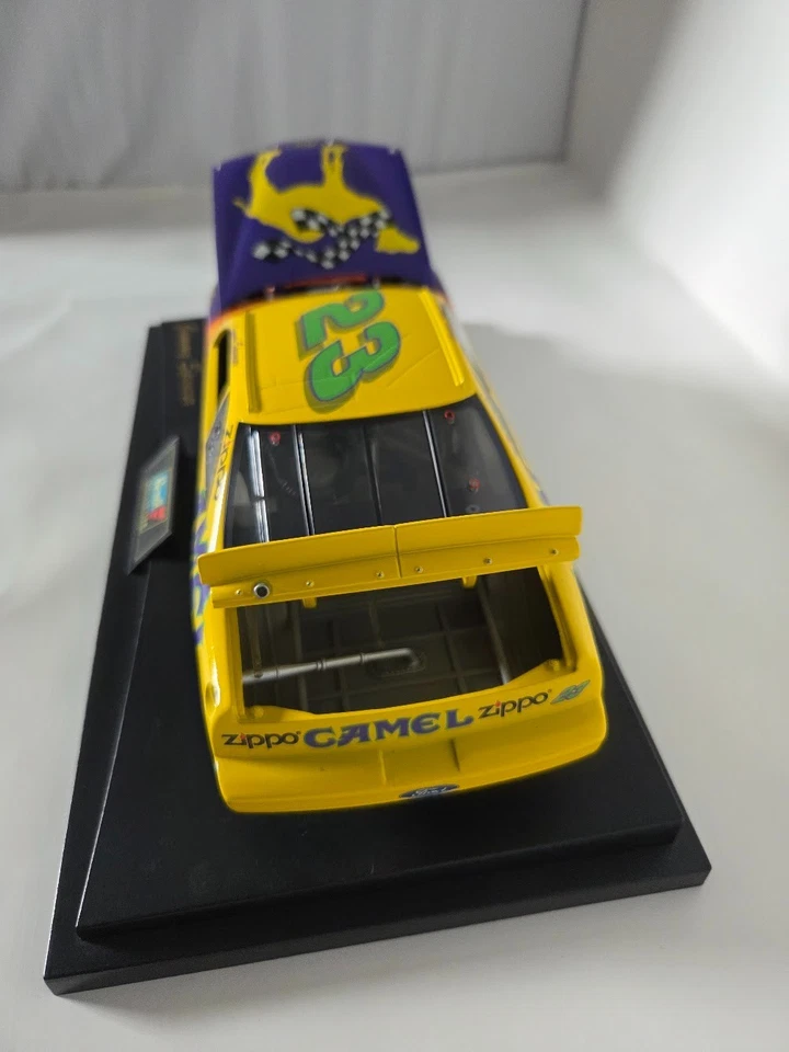 Revell 1:24 Jimmy Spencer #23 Camel NASCAR Diecast Car Yellow Purple Display - Image 2 of 4