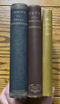 Lot of 3 Books by Samuel Smiles, Duty, Thrift, Self Help Character