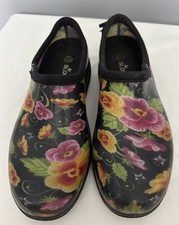 Sloggers Floral Rubber Clogs Mules Slip On Shoes Women's Size 10 MADE IN USA