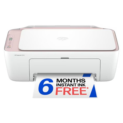 HP DeskJet 2942 Wireless All-in-One Color Inkjet Printer, Pale Rose