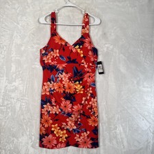 NWT GUESS Printed Scuba-Crepe Sheath Sleeveless Floral Body-con Dress Size 12