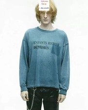 FRAINY 25SS FAN RICHES VINTAGE BLACK T SHIRT LETTER MEN WOMEN LONG SLEEVE TOP