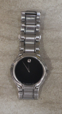 Vintage MOVADO Museum S Steel Sapphire Crystal Quartz Men's watch 84 G2 1894