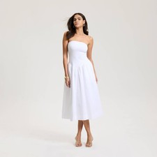 Women Tube Knit Maxi A-Line Dress - A New Day Fresh White