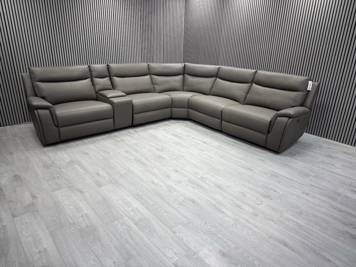 DFS CORNER SOFA ELECTRIC RECLINER USB FABRIC STORM RRP £2900 UK