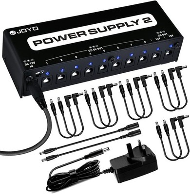 Joyo Gitarren-Effekt-Pedal-Netzteil isoliert 9 V 12 V 18 V (100 mA, 500 mA) 10