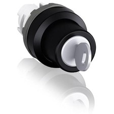 1pc ABB M2SSK2-101 Switch, Keyed, 2 Pos, Black Plastic Bezel, Key Rem Cent