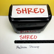 Shred Rubber Stamp Red Ink Self Inking Ideal 4913