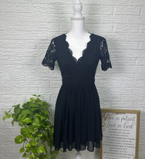 Women's NWT Small Lulus Angel in Disguise black dress lace