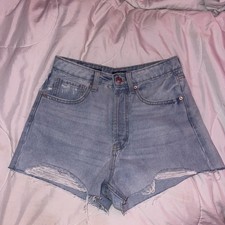 Wild Fable Highest Rise Cut-Off Shorts Women's Size 2 Blue Button Fly Distressed