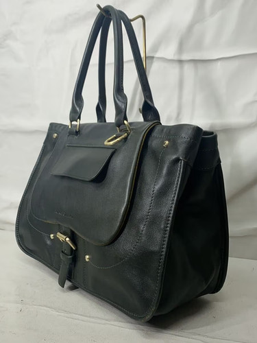 Black Leather Tote Bag, Longchamp, Solid Color, 1833714749 - Picture 2 of 6