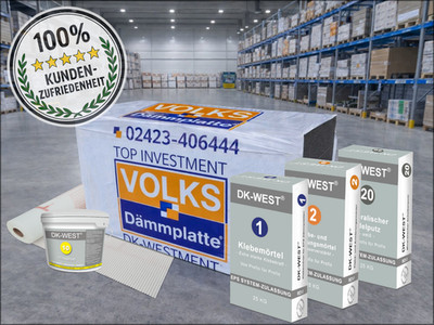 WDVS 180mm als Komplettpaket mit EPS Dämmplatte 031/032 | Paketgröße: 125-325m²